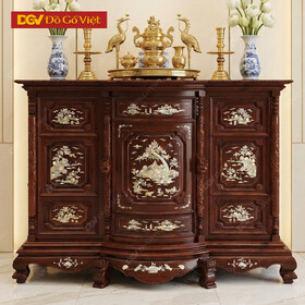 Tủ Thờ Gỗ Căm Xe Cẩn Xà Cừ Bụng Phệ Cao Cấp