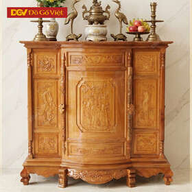Tủ Thờ Gỗ Căm Xe Chạm Tam Đa 1m4 Đẹp Giá Rẻ