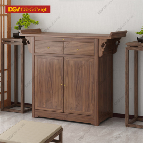 Tủ Thờ Gỗ Đẹp Vai Cong Hiện Đại Vân Gỗ Tự Nhiên Đẹp