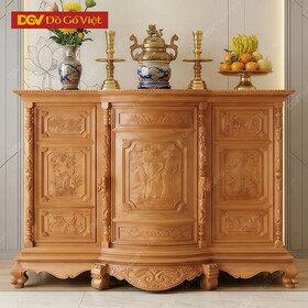 Tủ Thờ Gõ Đỏ Phệ 6 Chân Có Ngăn Kéo Chạm Tam Đa Đẹp Giá Rẻ