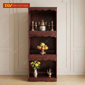 Tủ Thờ Gỗ Sồi Màu Óc Chó Hiện Đại Cho Chung Cư Đẹp Giá Rẻ