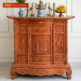 Tủ Thờ Hương Đá Nhỏ Bụng Phệ Chạm Tam Đa 1m27 Đẹp Giá Rẻ