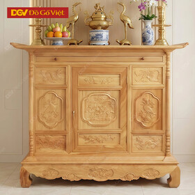 Tủ Thờ Vuông Gỗ Gõ Đỏ Chạm Phúc Lộc Thọ Đẹp Giá Tốt