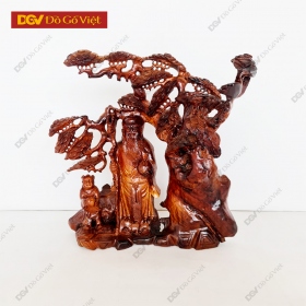 Tượng Ông Thọ Đứng Dưới Gốc Cây Tùng Gỗ Hương Việt Giá...