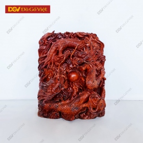Tượng Rồng Trang Trí Gỗ Hương Ta Chạm Khắc Tinh Xảo Đẹp