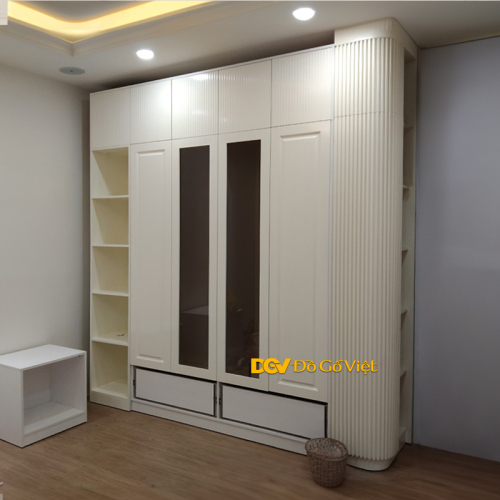 Tủ Áo Gỗ MDF Kết Hợp Cánh Kính Sang Trọng Thanh Lịch