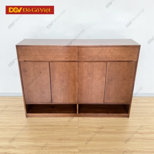 Tủ Giày Dép Gỗ Cao Su Phủ Veneer Sồi 4 Cánh Hiện Đại