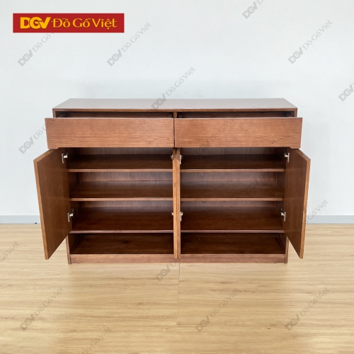 Tủ Giày Dép Gỗ Cao Su Phủ Veneer Sồi 4 Cánh Hiện Đại