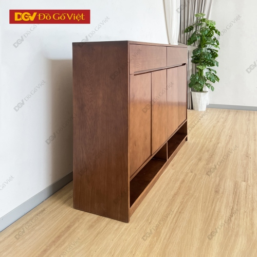 Tủ Giày Dép Gỗ Cao Su Phủ Veneer Sồi 4 Cánh Hiện Đại