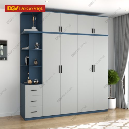 Tủ Quần Áo Gỗ Công Nghiệp Cao Cấp Cánh Mở Có Ngăn Kệ