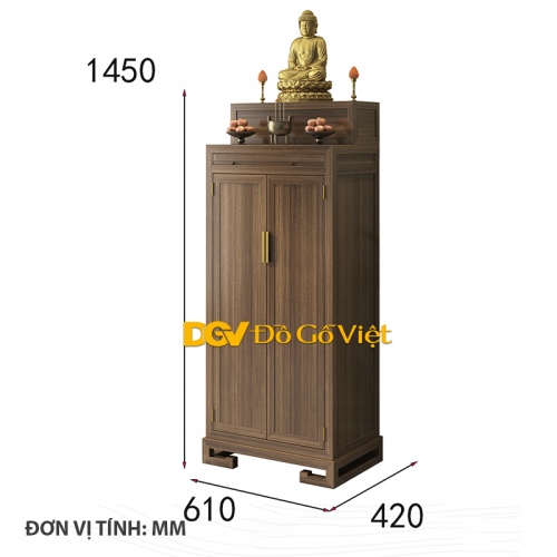 Tủ Thờ Đứng Mẫu Đơn Giản Màu Nâu Đẹp Giá Rẻ