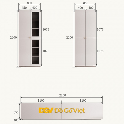 Tủ Tivi Kết Hợp Tủ Sách Gỗ MDF Màu Xám Hiện Đại Đẹp Rẻ